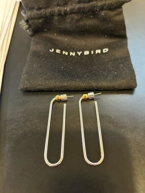 Jenny Bird long paperclip earrings.